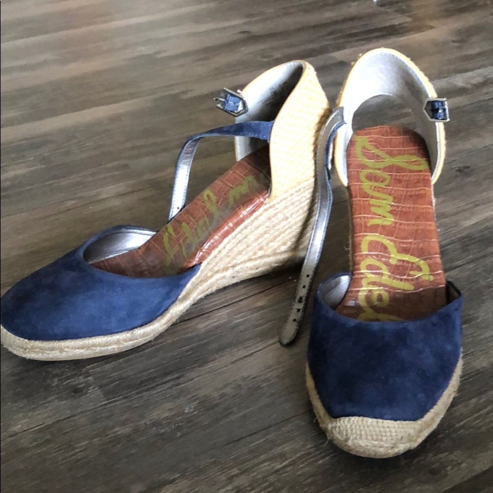 Sam Edelman navy wedge espadrille 7
